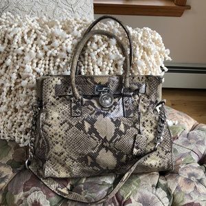 MICHAEL KORS PYTHON LEATHER HANBAG